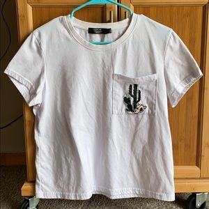 Paper heart long crop top